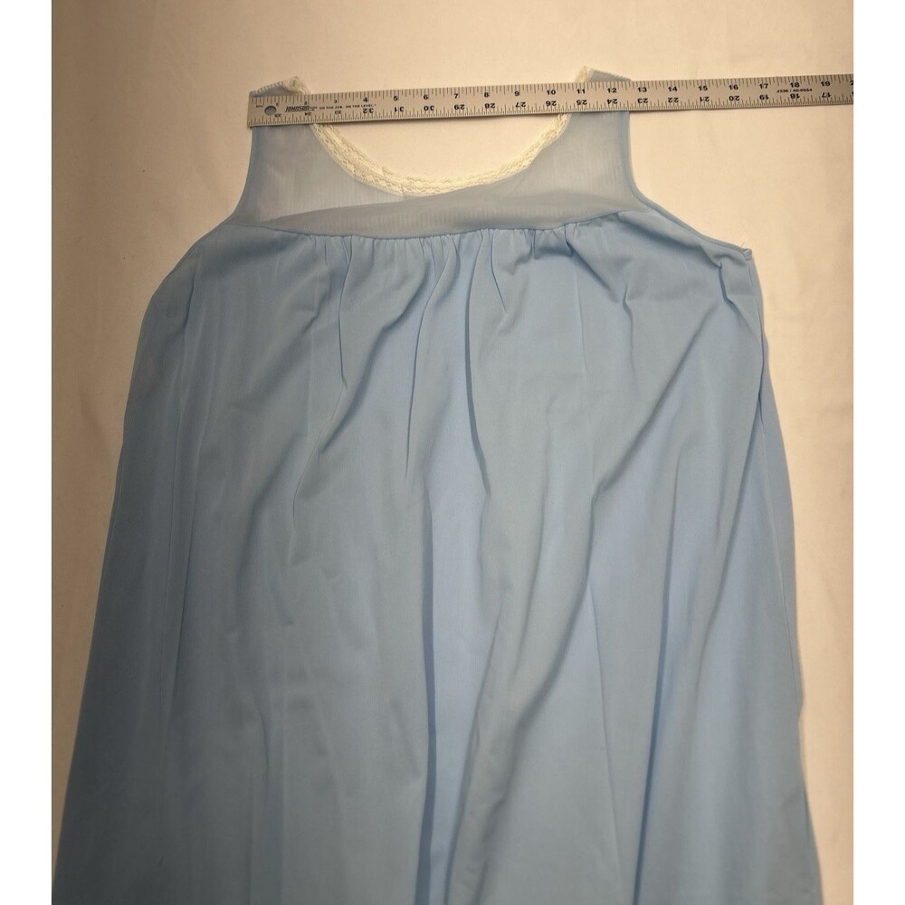 VTG 60's Sears 2 Pc Blue Maxi Peignoir Set Women's Size 36 Medium Nylon Modest - Picture 7 of 12